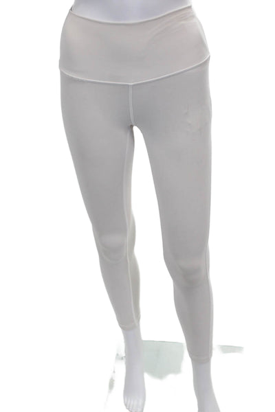 Lululemon Womens Ankle Leggings White Polyester Blend Size 2