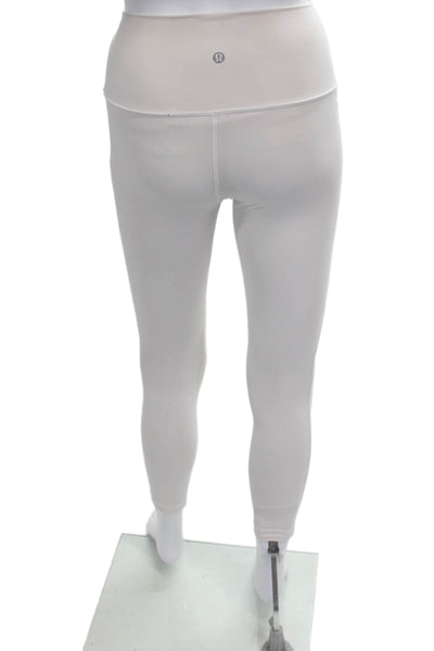 Lululemon Womens Ankle Leggings White Polyester Blend Size 2