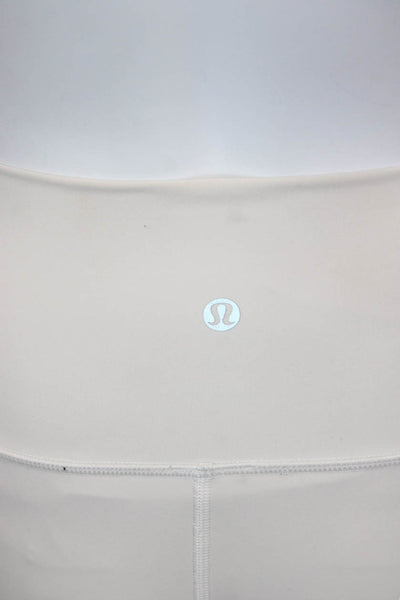 Lululemon Womens Ankle Leggings White Polyester Blend Size 2