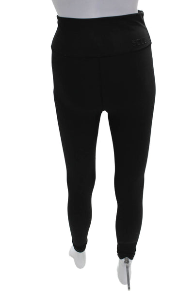 Soul Womens Ankle Leggings Black Polyester Blend Size S