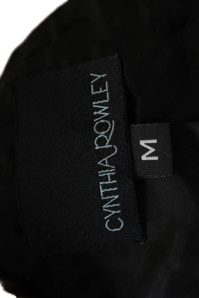Cynthia Rowley Women Basic Jacket Black Button Silk Wool Solid Size M