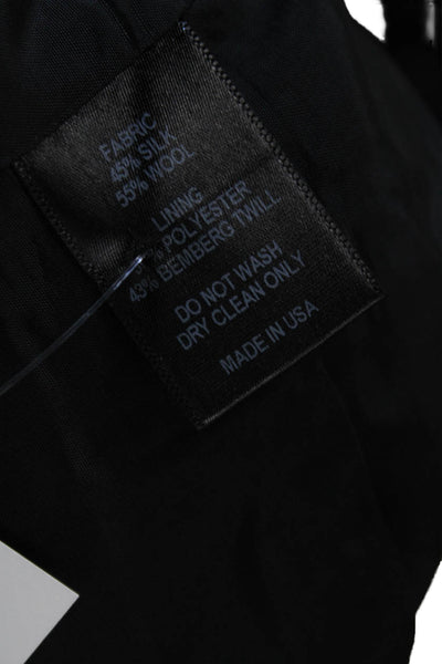 Cynthia Rowley Women Basic Jacket Black Button Silk Wool Solid Size M