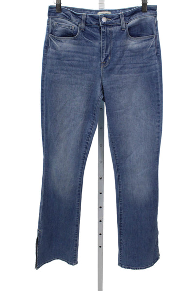 L'Agence Womens Blue Cotton High Rise Bootcut Jeans 32 Inseam Size 27