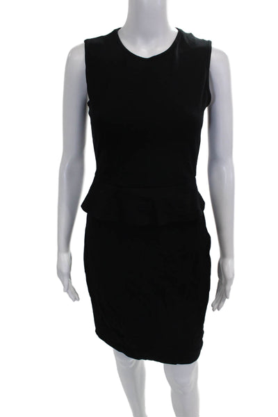 Theory Womens Pencil Dress Black Viscose Sleeveless Zip Mid-Calf Size 4