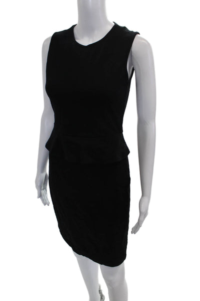 Theory Womens Pencil Dress Black Viscose Sleeveless Zip Mid-Calf Size 4