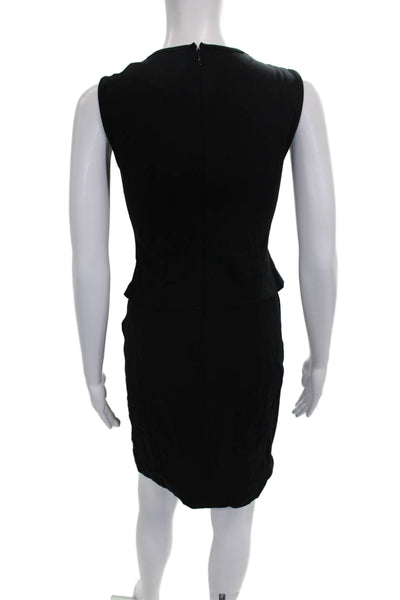 Theory Womens Pencil Dress Black Viscose Sleeveless Zip Mid-Calf Size 4