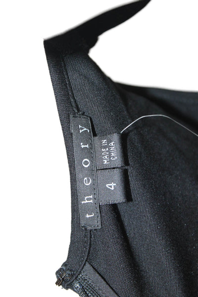 Theory Womens Pencil Dress Black Viscose Sleeveless Zip Mid-Calf Size 4