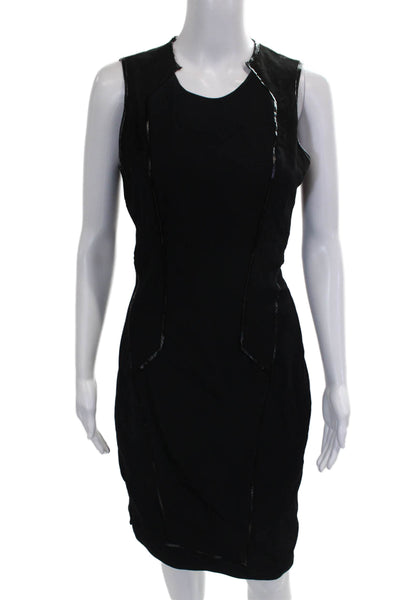Helmut Lang Womens Sheath Angora Sleeveless Black Knee Length Dress Size 6