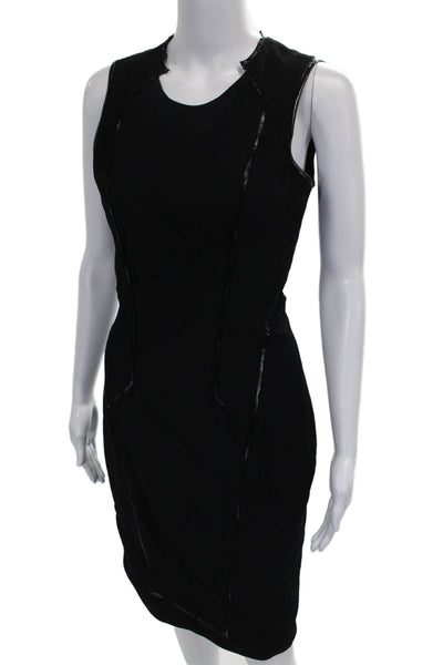 Helmut Lang Womens Sheath Angora Sleeveless Black Knee Length Dress Size 6