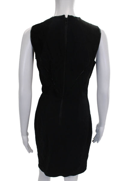 Helmut Lang Womens Sheath Angora Sleeveless Black Knee Length Dress Size 6