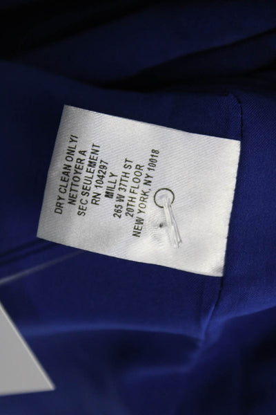 Milly Women Sheath Dress Blue V-Neck Sleeveless Knee Length Polyester Size 6