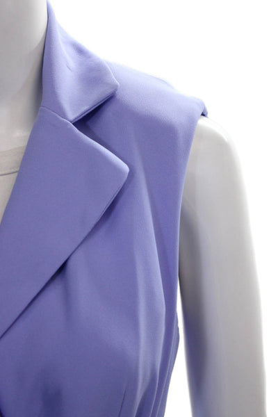 Pearl By Lela Rose Womens Sleeveless Blazer Pant Suit Periwinkle Blue Size 4
