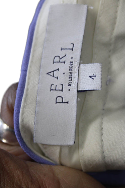 Pearl By Lela Rose Womens Sleeveless Blazer Pant Suit Periwinkle Blue Size 4