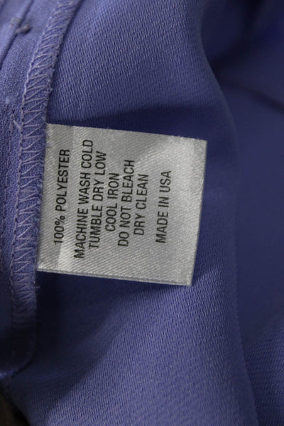 Pearl By Lela Rose Womens Sleeveless Blazer Pant Suit Periwinkle Blue Size 4