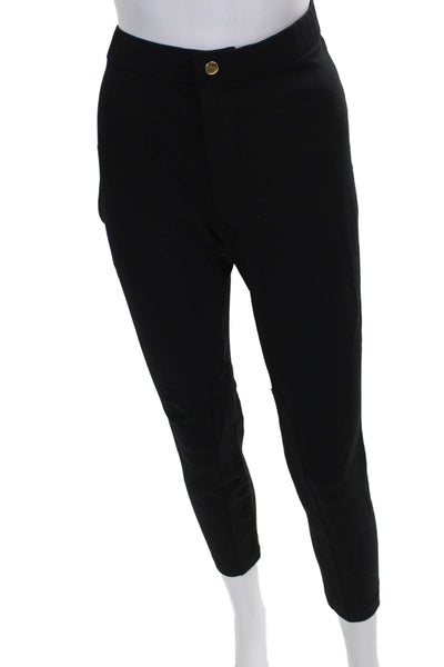 J Crew Women Ankle Pants Black Viscose Button Petite Size 4