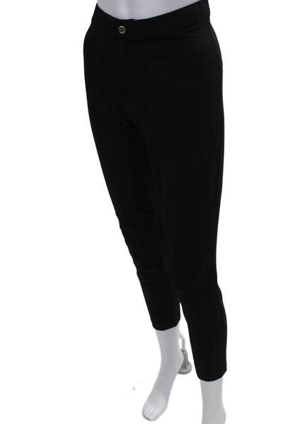 J Crew Women Ankle Pants Black Viscose Button Petite Size 4