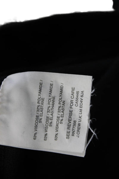 J Crew Women Ankle Pants Black Viscose Button Petite Size 4