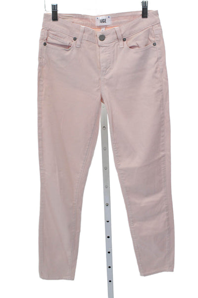 Paige Womens Pink Ankle Jeans Cotton Mid Rise Size 27