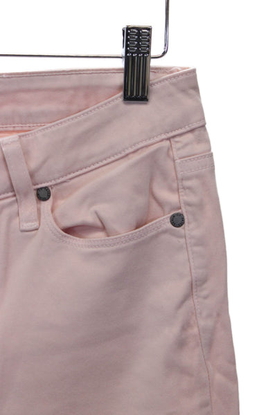 Paige Womens Pink Ankle Jeans Cotton Mid Rise Size 27