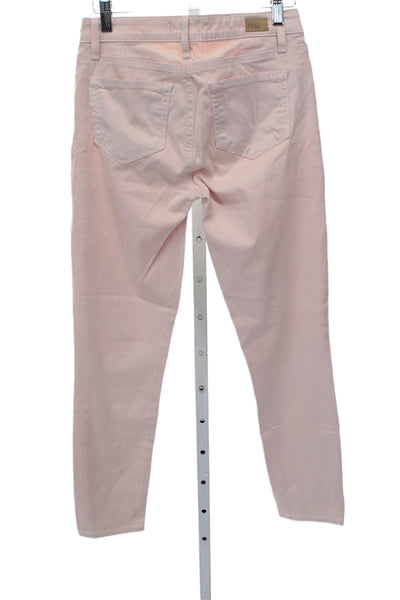 Paige Womens Pink Ankle Jeans Cotton Mid Rise Size 27