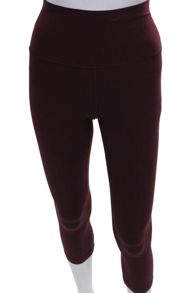Lululemon Women Capri Leggings Red Polyester Blend Size 4
