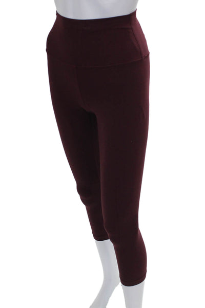 Lululemon Women Capri Leggings Red Polyester Blend Size 4