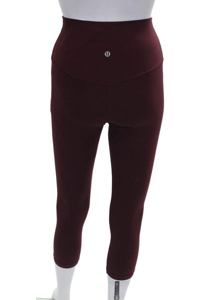 Lululemon Women Capri Leggings Red Polyester Blend Size 4