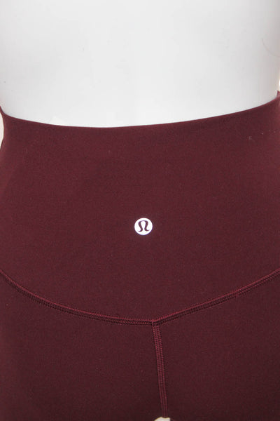 Lululemon Women Capri Leggings Red Polyester Blend Size 4