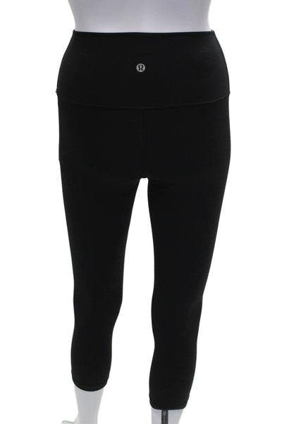 Lululemon Women Capri Leggings Black Polyester Blend Size 4