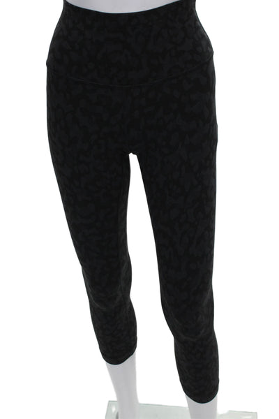 Lululemon Womens Capri Leggings Black Animal Print Polyester Blend Size 4