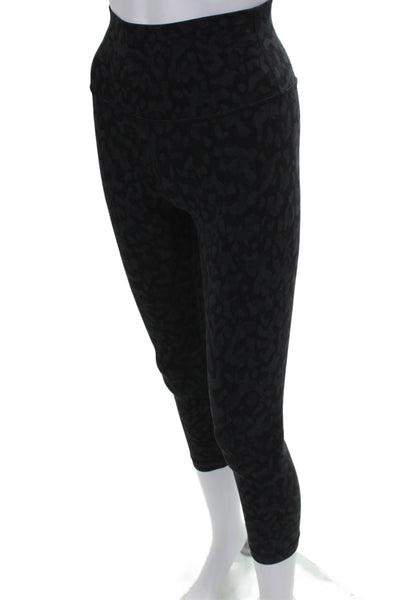Lululemon Womens Capri Leggings Black Animal Print Polyester Blend Size 4