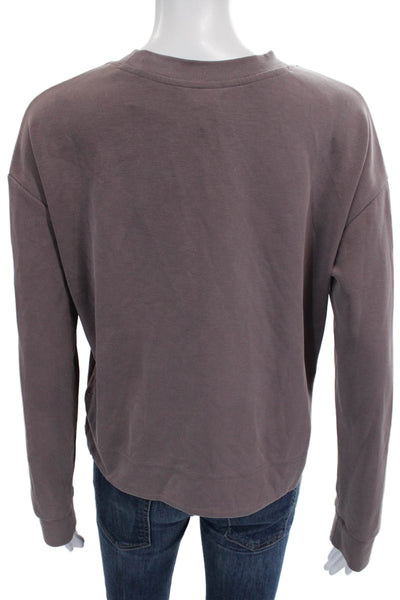 Athleta Women Purple Mock Neck Pullover Sweatshirt Cotton Long Sleeve Size S