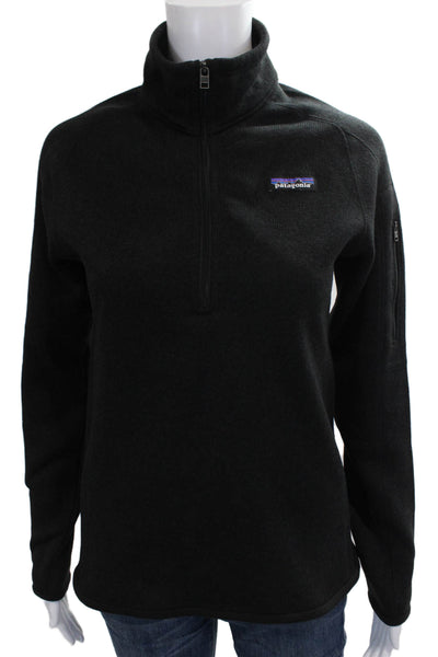 Patagonia Womens Black Mock Neck Pullover Sweater Long Sleeve Polyester Size S