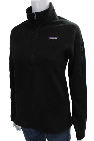 Patagonia Womens Black Mock Neck Pullover Sweater Long Sleeve Polyester Size S