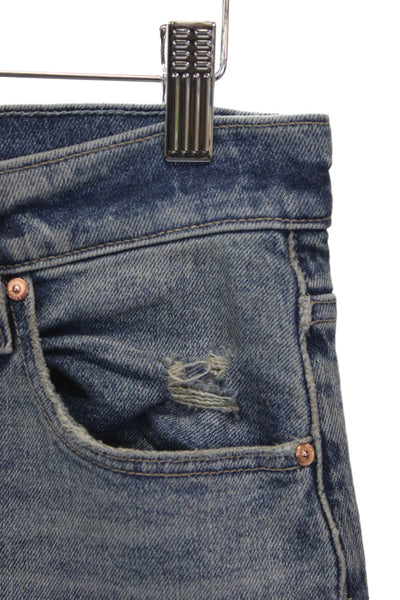 Paige Womens Wide Leg Jeans Blue High Rise Button Cotton 32 Inseam Size 27