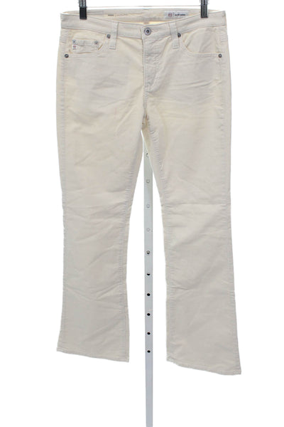 AG Adriano Goldschmied Womens Ivory Bootcut Jeans Cotton Button Mid 30 Size 27