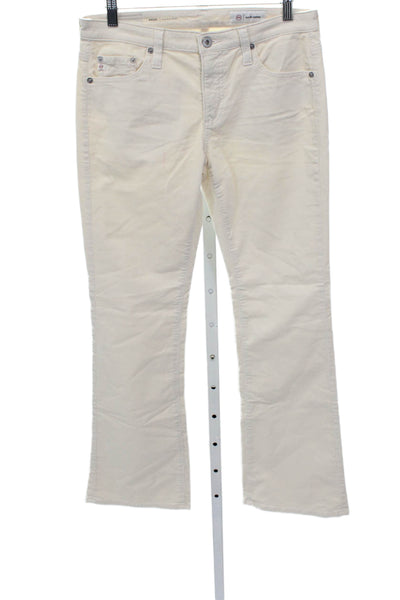 AG Adriano Goldschmied Womens Ivory Bootcut Jeans Cotton Button Mid 30 Size 27