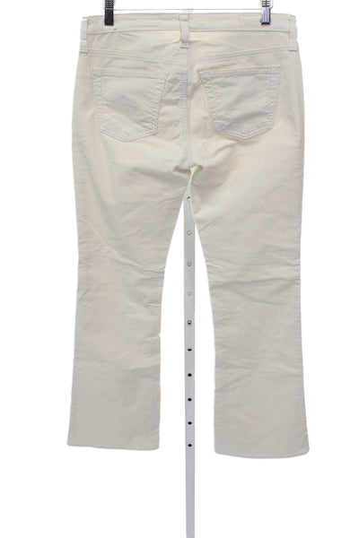 AG Adriano Goldschmied Womens Ivory Bootcut Jeans Cotton Button Mid 30 Size 27