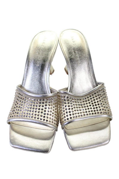MARC FISHER LTD Womens Metallic Mesh Crystal Delaney Sandals Gold Size 9M