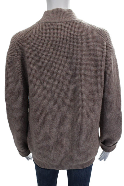 Zara Womens Pullover Sweater Brown Mock Neck Long Sleeve Elastane Size S