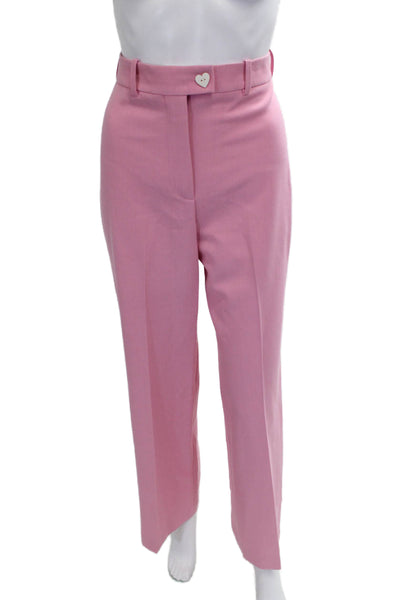 Zara Women Dress Pants Pink Polyester Button Size XS