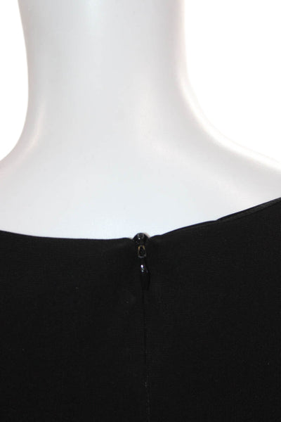 David Meister Women Wrap Dress Black V-Neck 3/4 Sleeve Zip Rayon Short Size 2