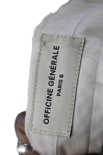 OFFICINE GENERALE Womens Ivory Dress Pants Button Polyester Size 6