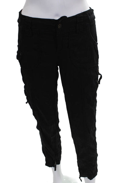 Marrakech Womens Cargo Pants Black Cupro Button Size 24