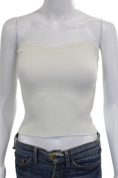 Babaton Womens Basic Sweetheart Neckline Nylon Tank White Sleeveless Size XS