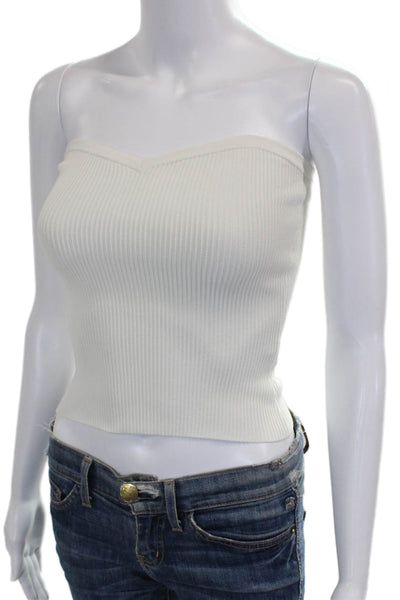 Babaton Womens Basic Sweetheart Neckline Nylon Tank White Sleeveless Size XS