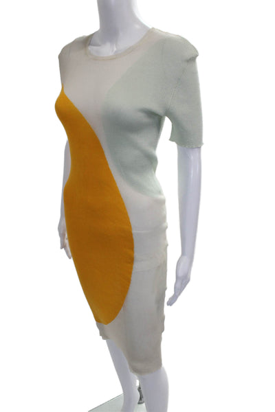 Stella McCartney Womens Bodycon Multicolor Silk Dress Knee-Length Size 40