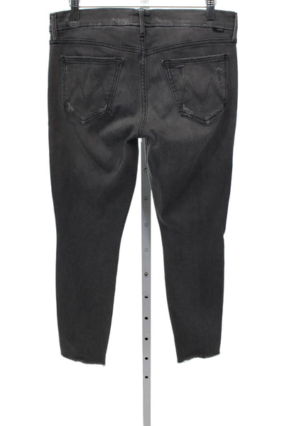 Mother Womens Ankle Jeans Gray Mid Rise Button Cotton Size 29