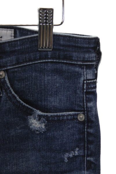 AG-ED Denim Womens Skinny Jeans Blue Mid Rise Button Cotton Size 28