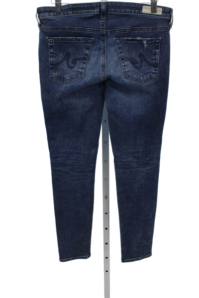 AG-ED Denim Womens Skinny Jeans Blue Mid Rise Button Cotton Size 28